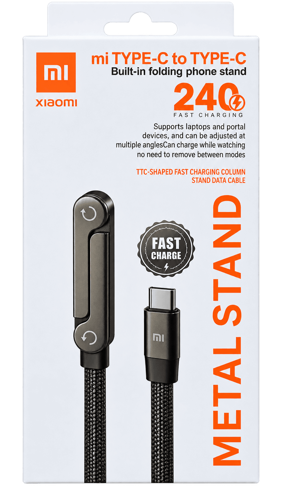 Mi Type-C To Type-C Metal Stand Fast Charging Cable – 240W