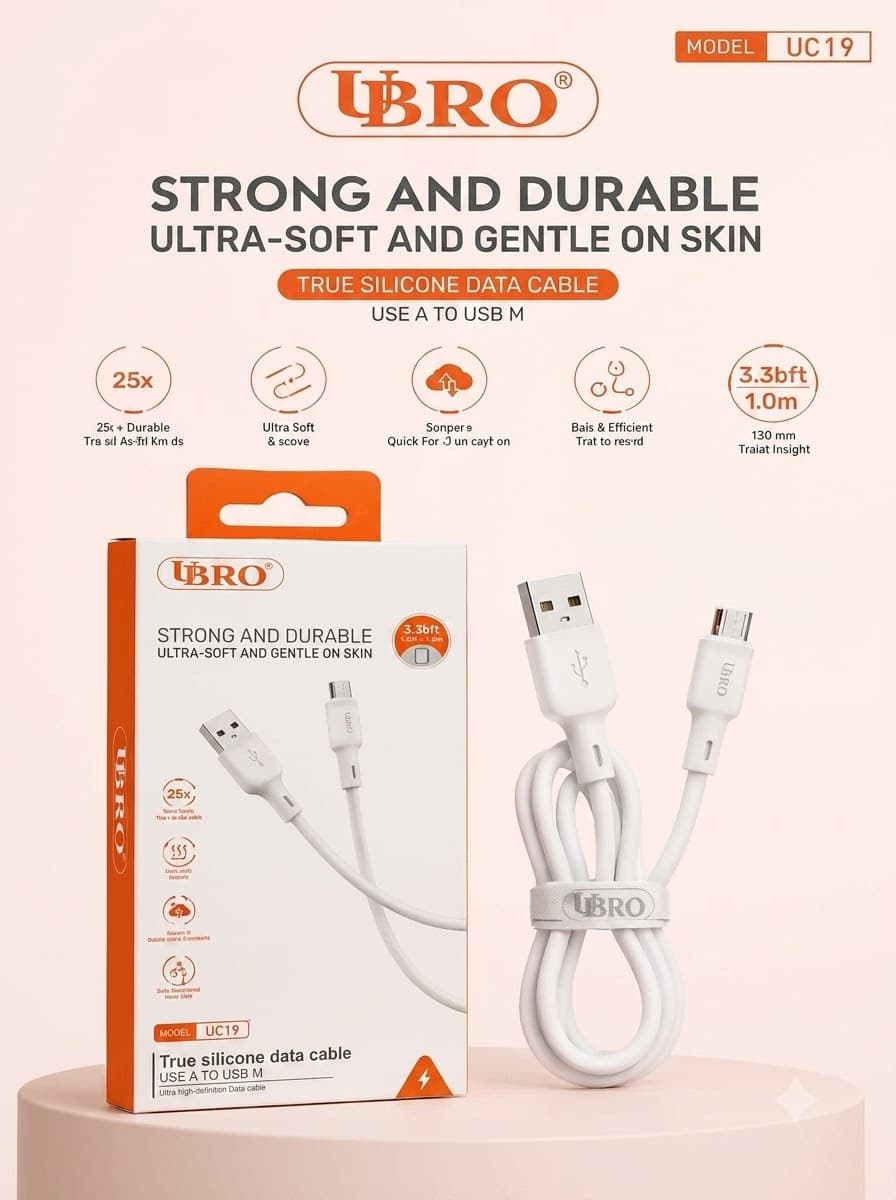 UBRO UC19 True Silicone Data Cable