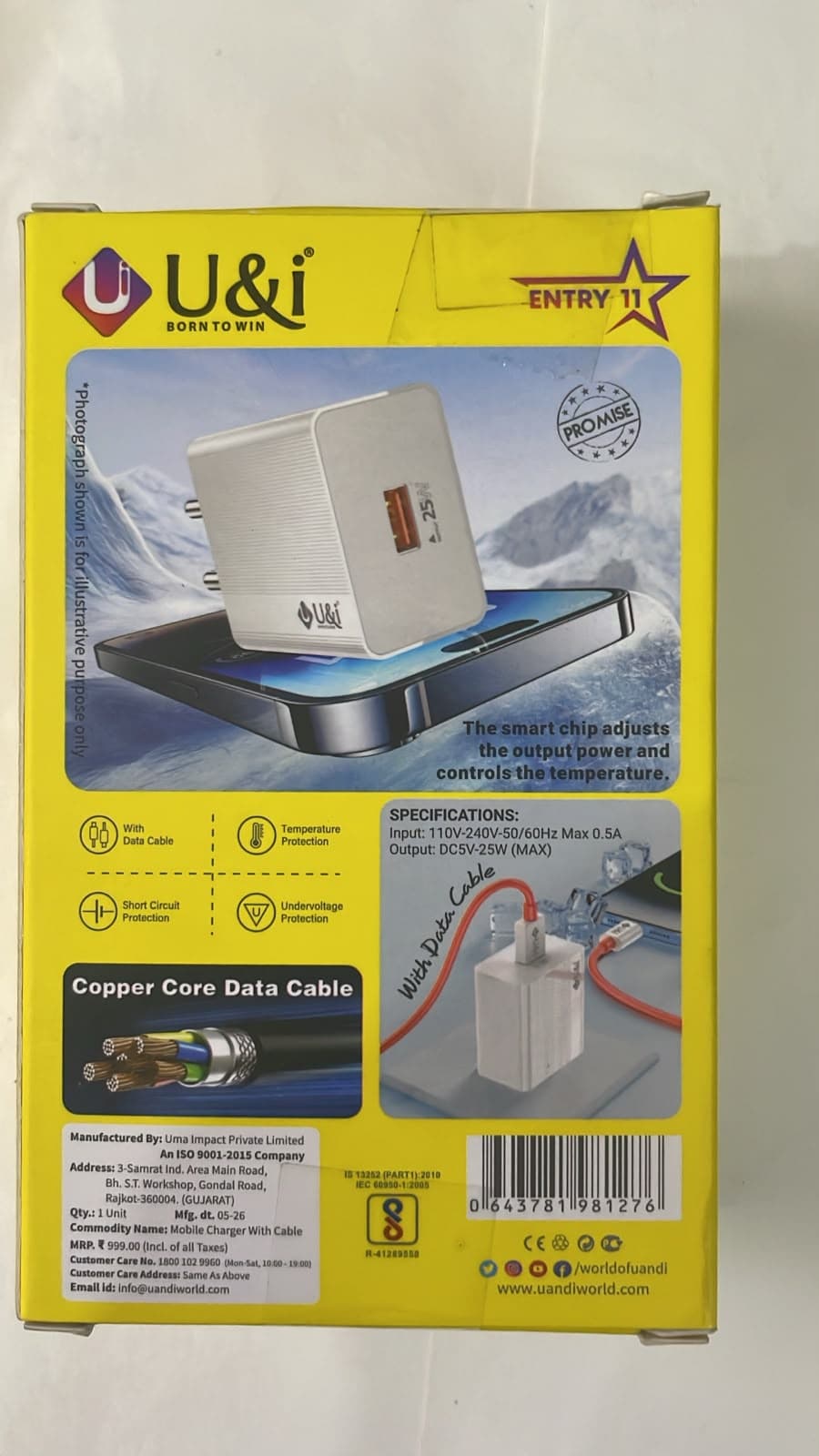 U&i UiCH-3301 Power Series 25W Max Quick Fast Charger image 2