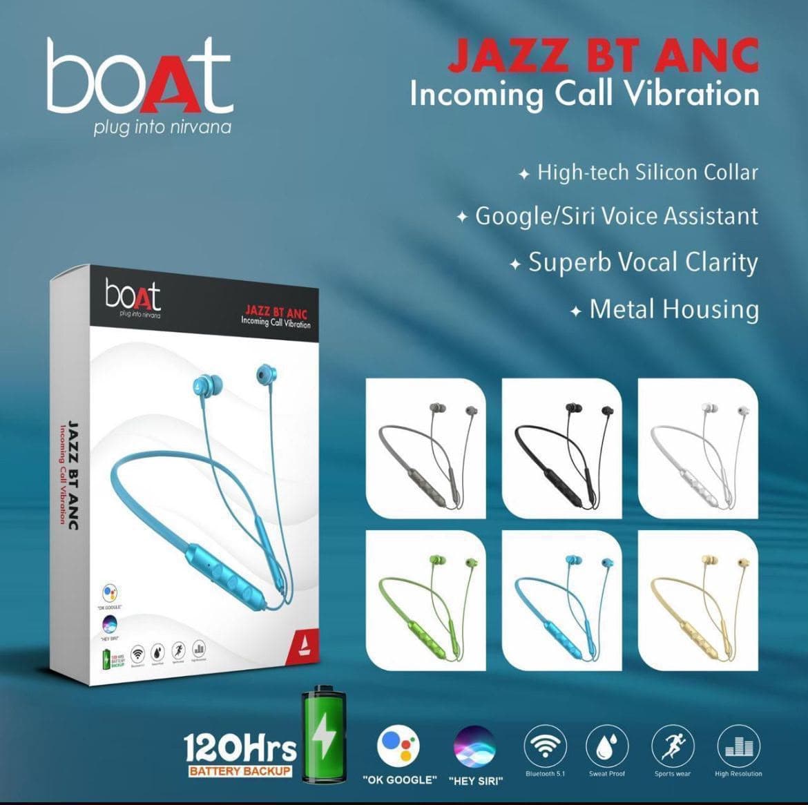 BoAt Jazz BT ANC Wireless Bluetooth Neckband image 1