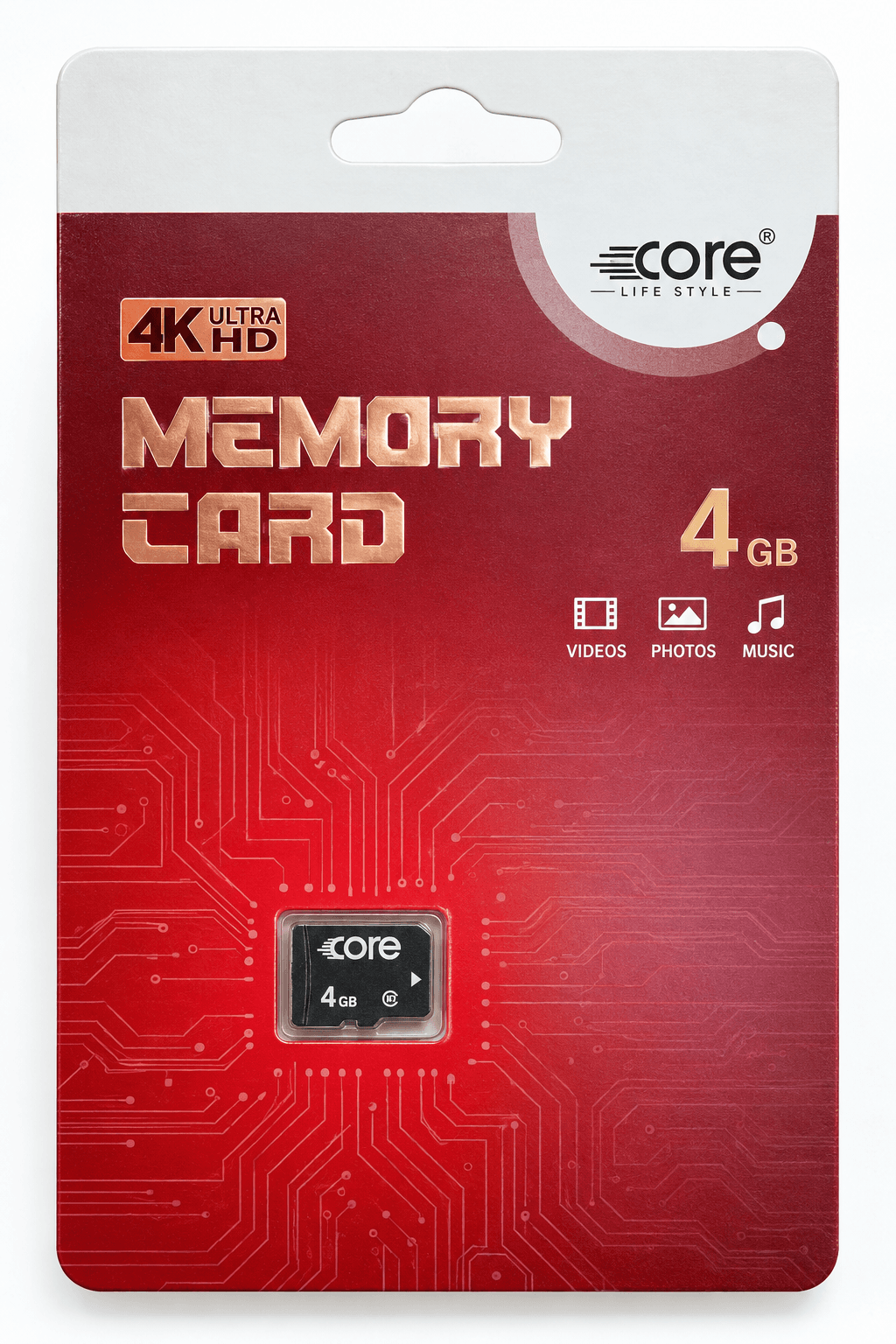 CORE 4K Ultra HD 4GB Micro SDHC Memory Card