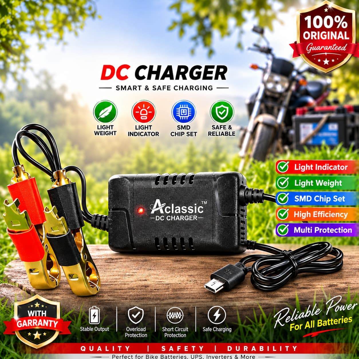 Aclassic DC Battery Charger With Indicator image 1