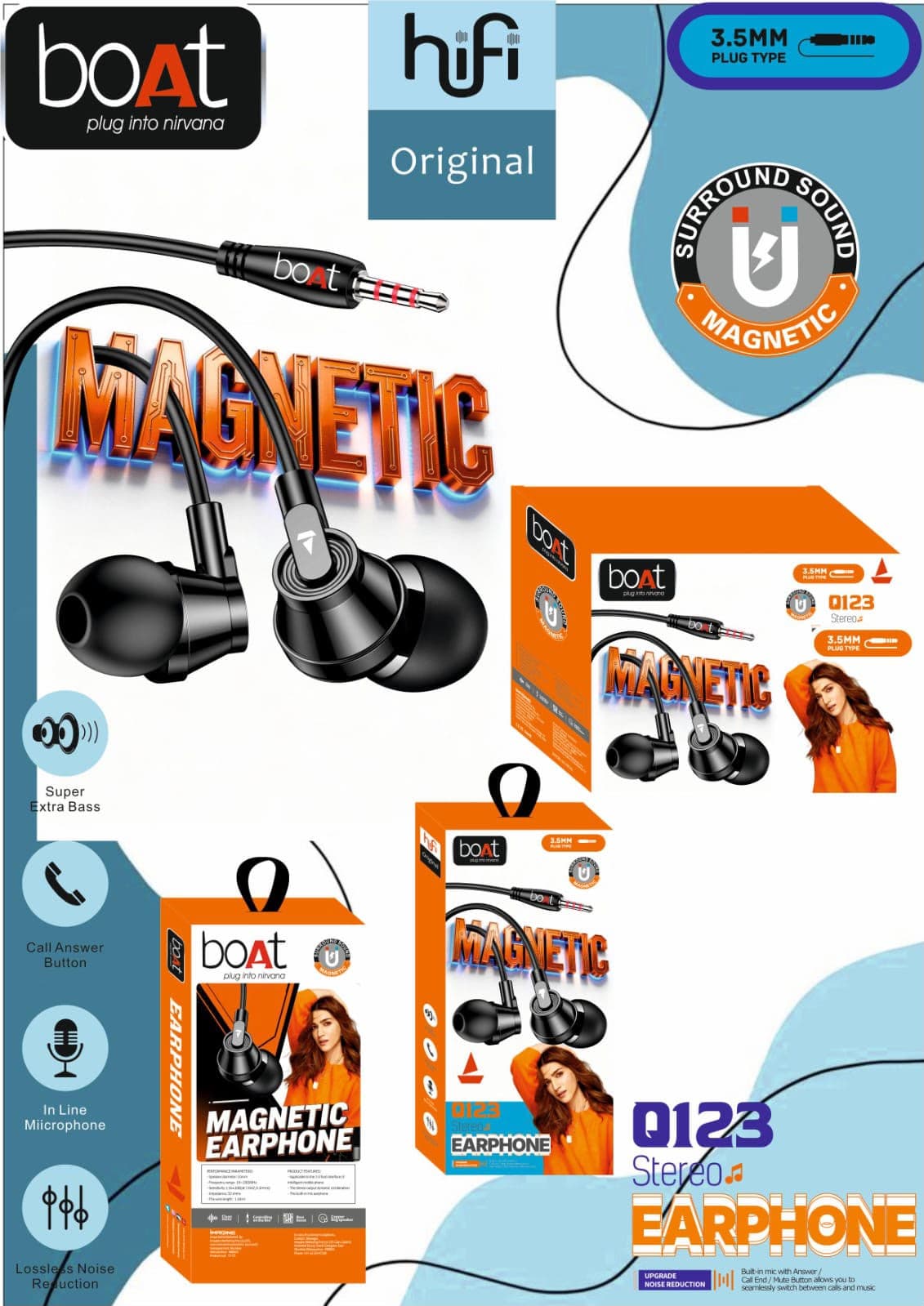Boat 0123 Stereo Magnetic Earphone