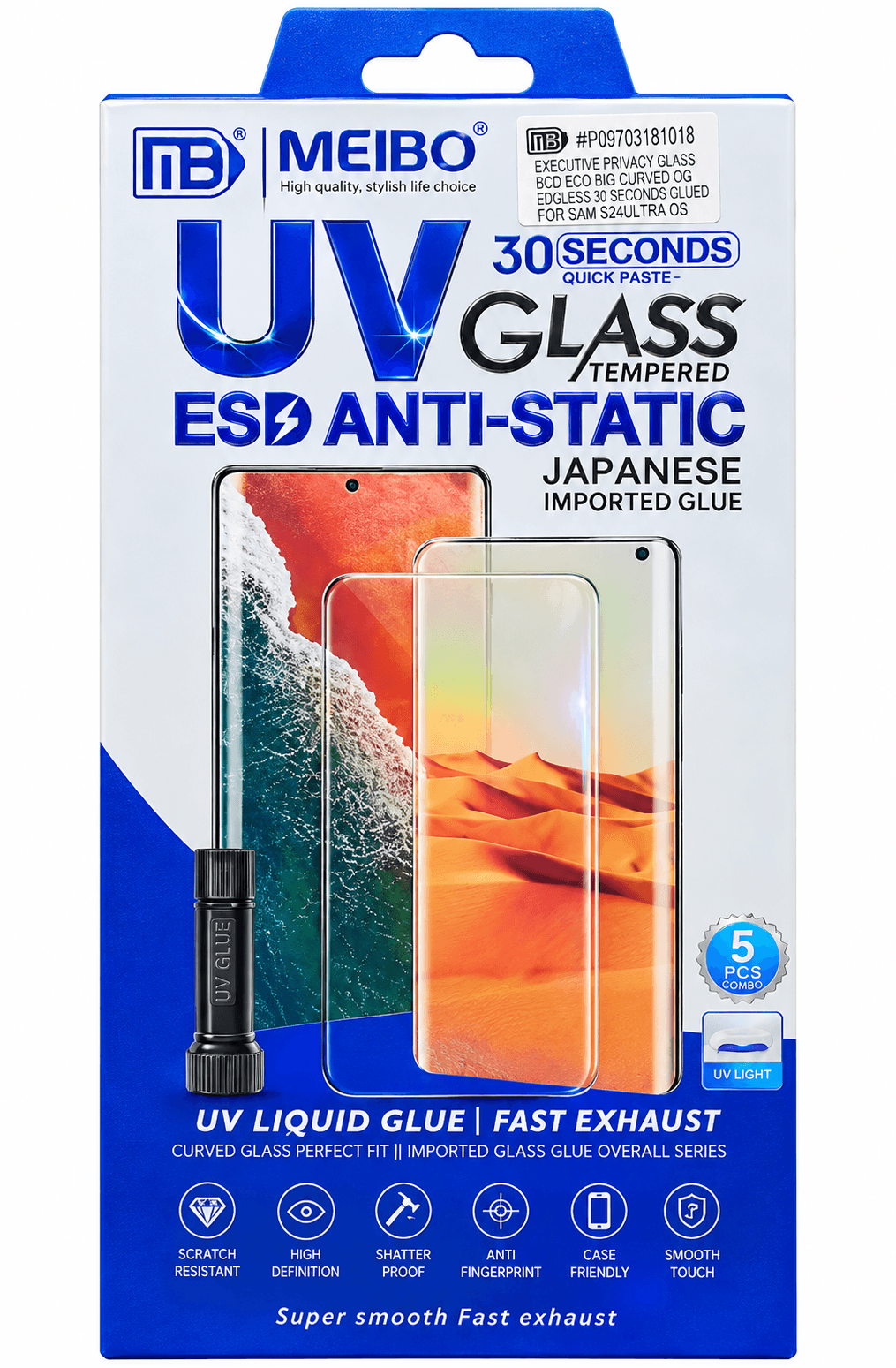 MEIBO UV Glass ESD Anti-Static Tempered Screen Protector