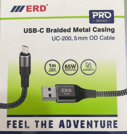 Erd Pro Series Usb-c Braided Metal Casing Cable