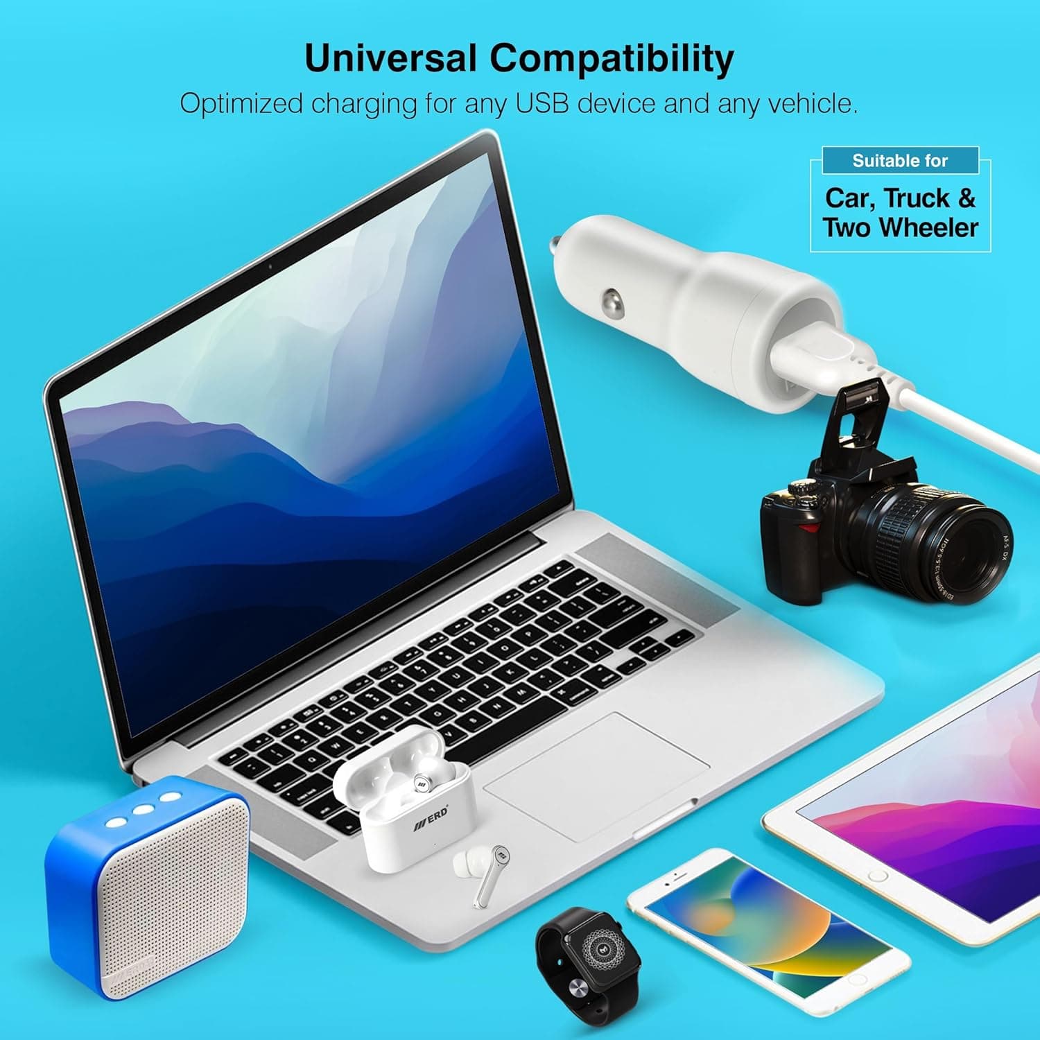 CC 122 USB A Fast Car Charger  USB C Cable image 5