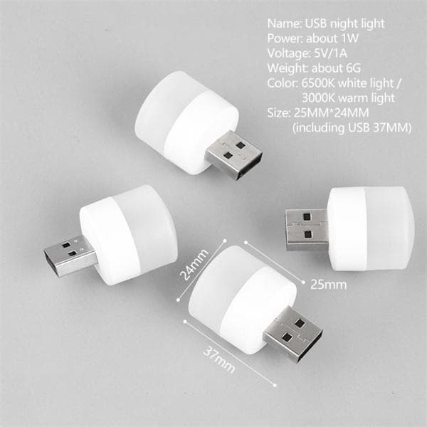 Desk Light USB Portable LED Lamp Mini Night Light Small Round Lamp Computer Mobile Power Light image 2