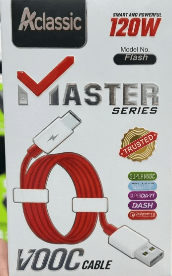 Aclassic Master Series Flash 120W VOOC Charging Data Cable image 1