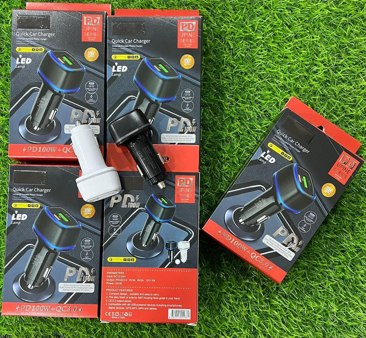PD 100W + QC3.0 Quick Car Charger With LED Light