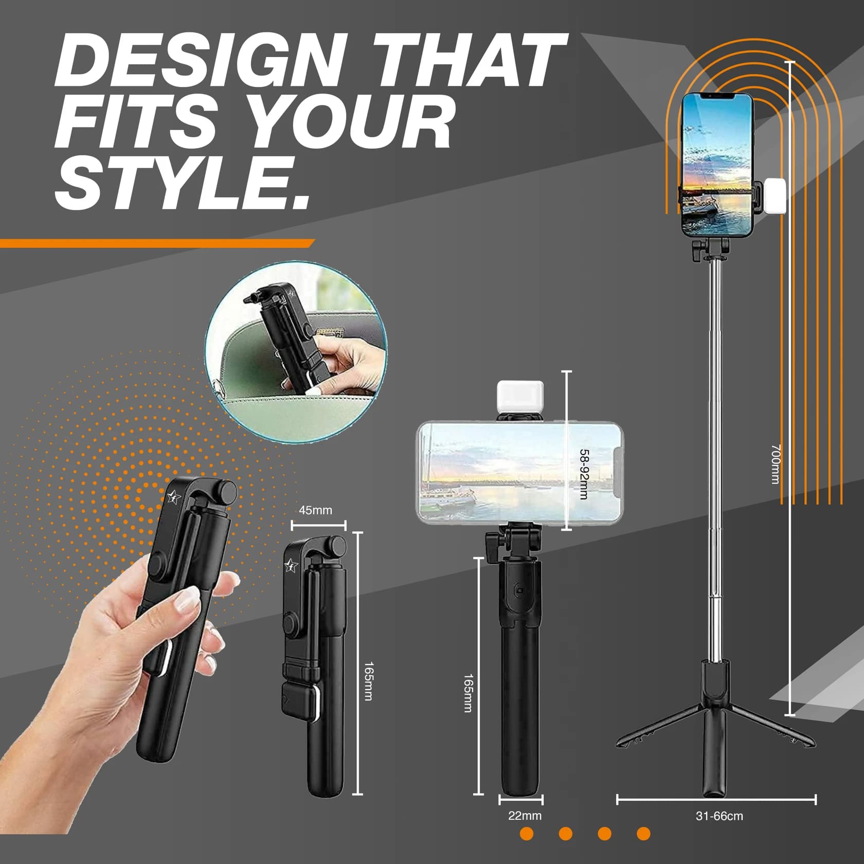 3-in-1 Multifunction Selfie Stick Tripod & Mobile Stand image 5