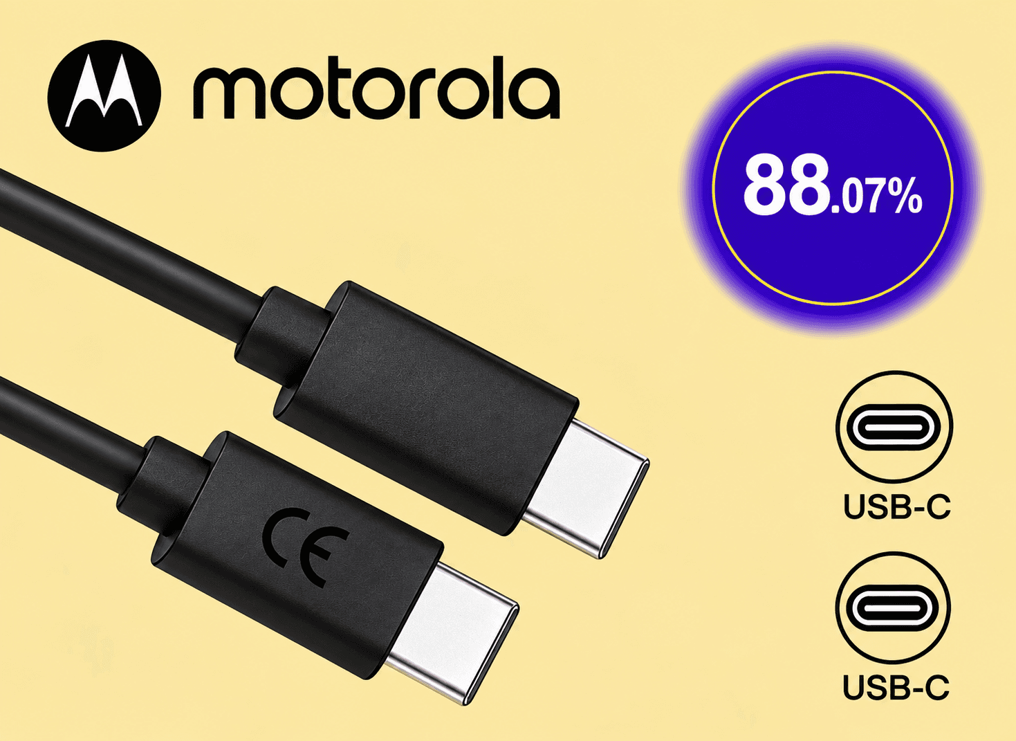Motorola 1m Essential USB-A To USB-C Cable