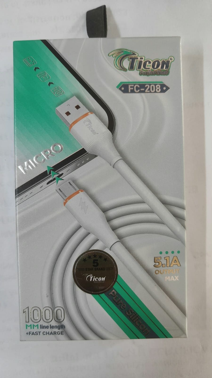 Ticon FC-208 Micro USB Fast Charging Data Cable image 1