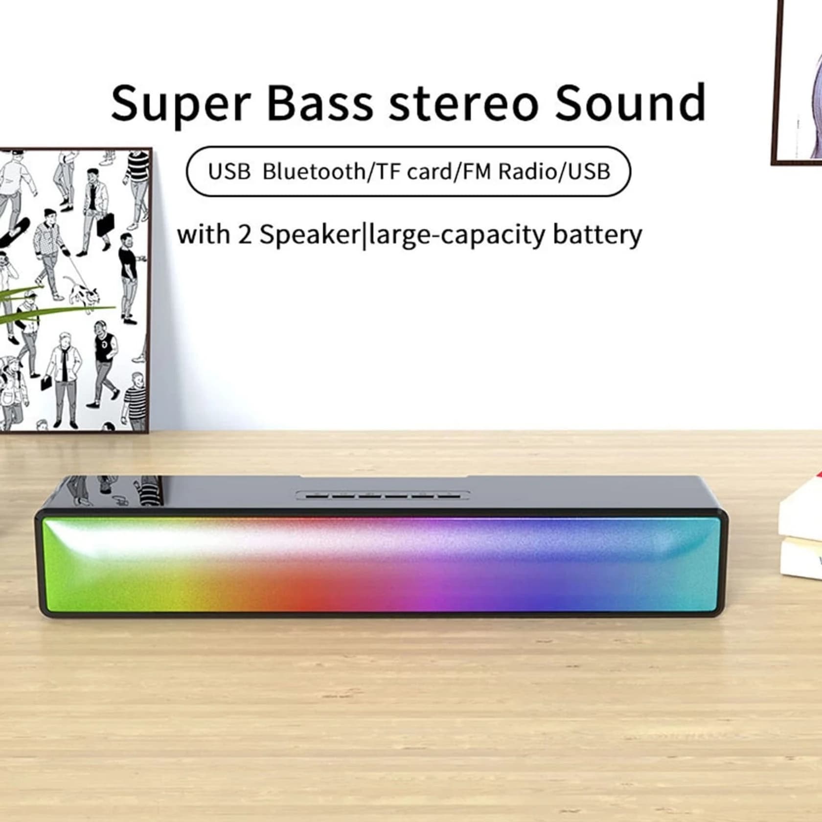 PP-BT1115 Wireless RGB Disco Sound bar