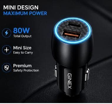 GiNEX GX-32 80W Super Fast Car Charger