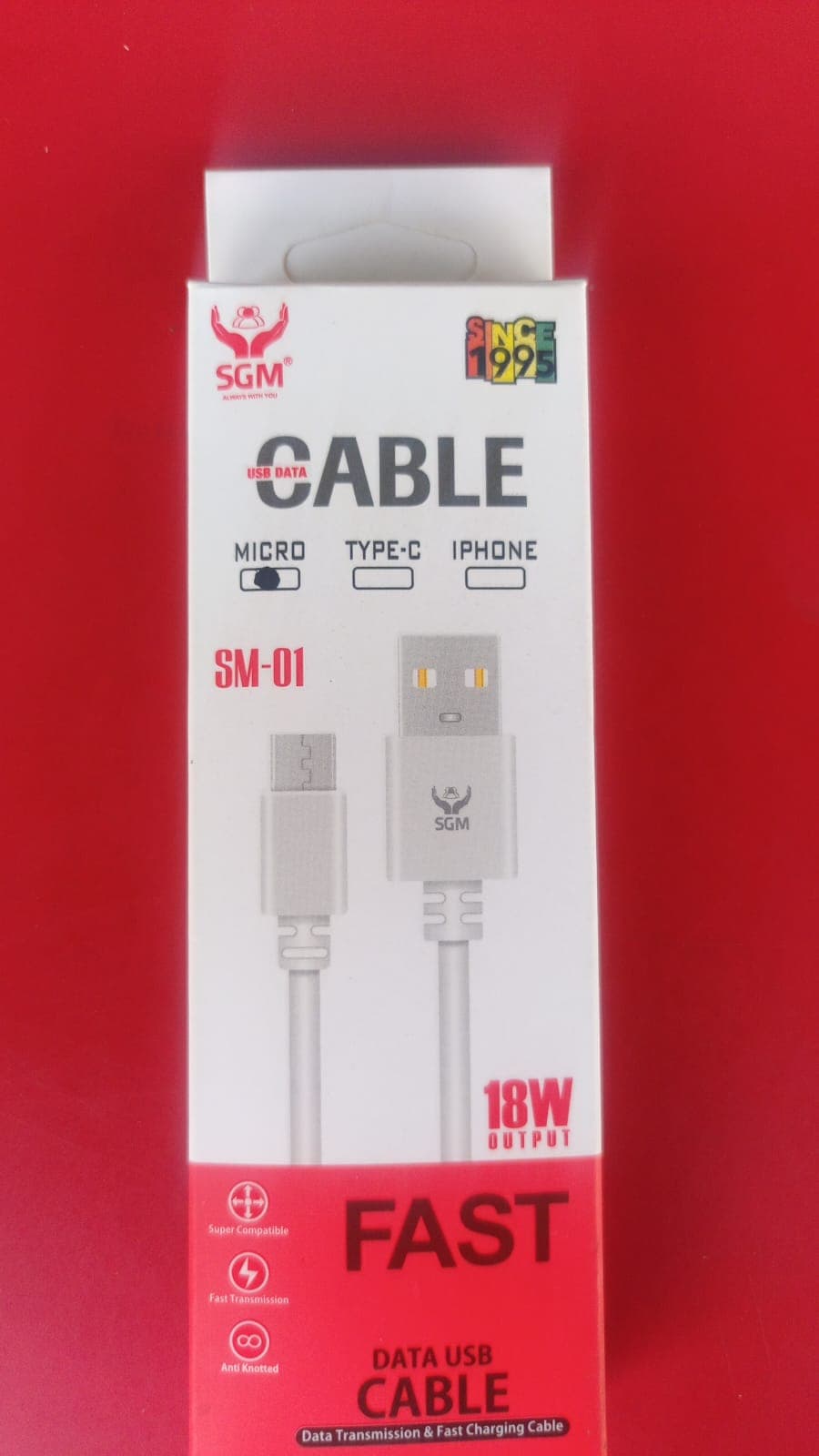 SGM SM-01 18W Fast Data USB V8 Cable