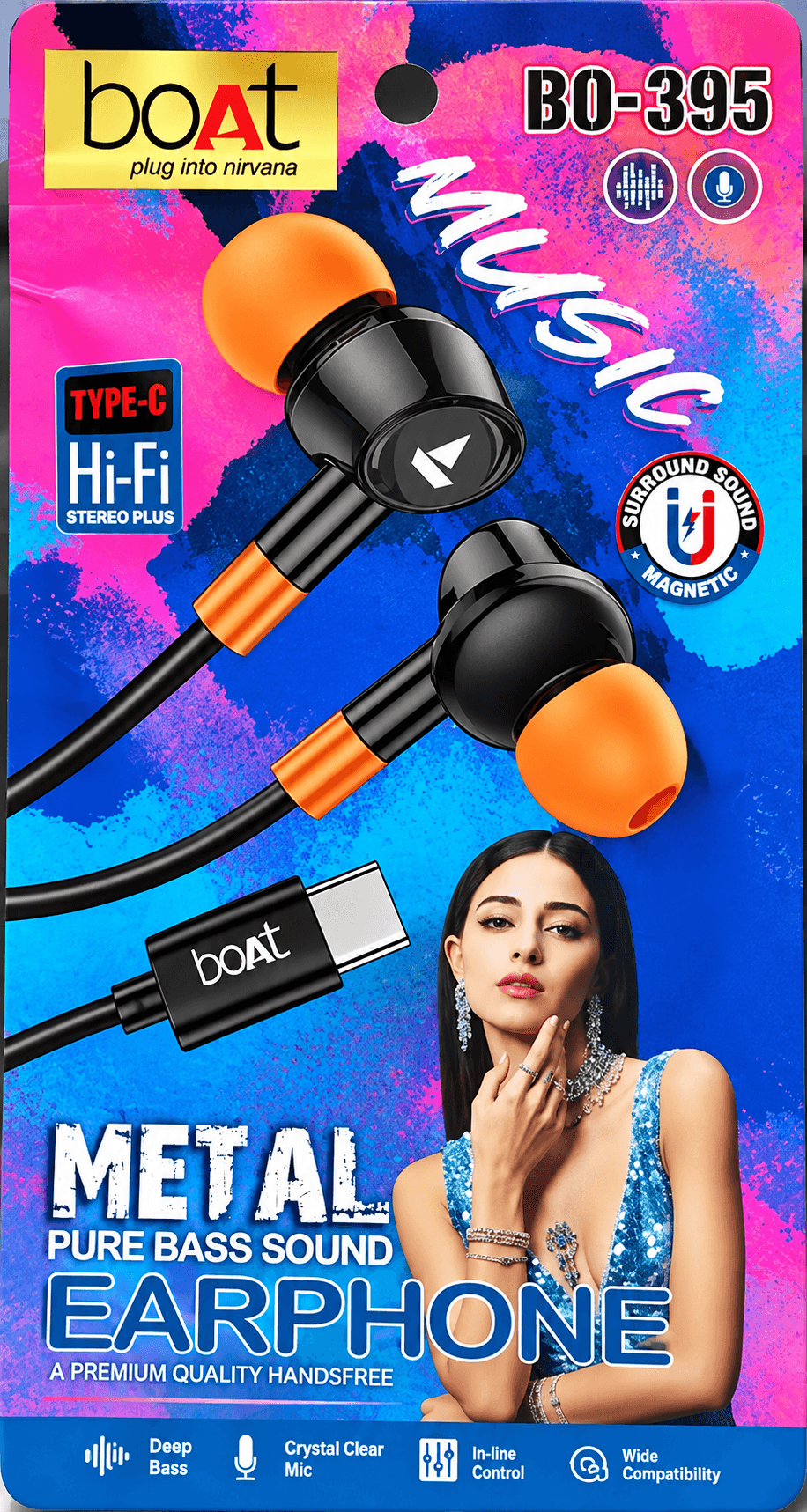 Boat BO-395 Type-C Metal Pure Bass Sound Earphone