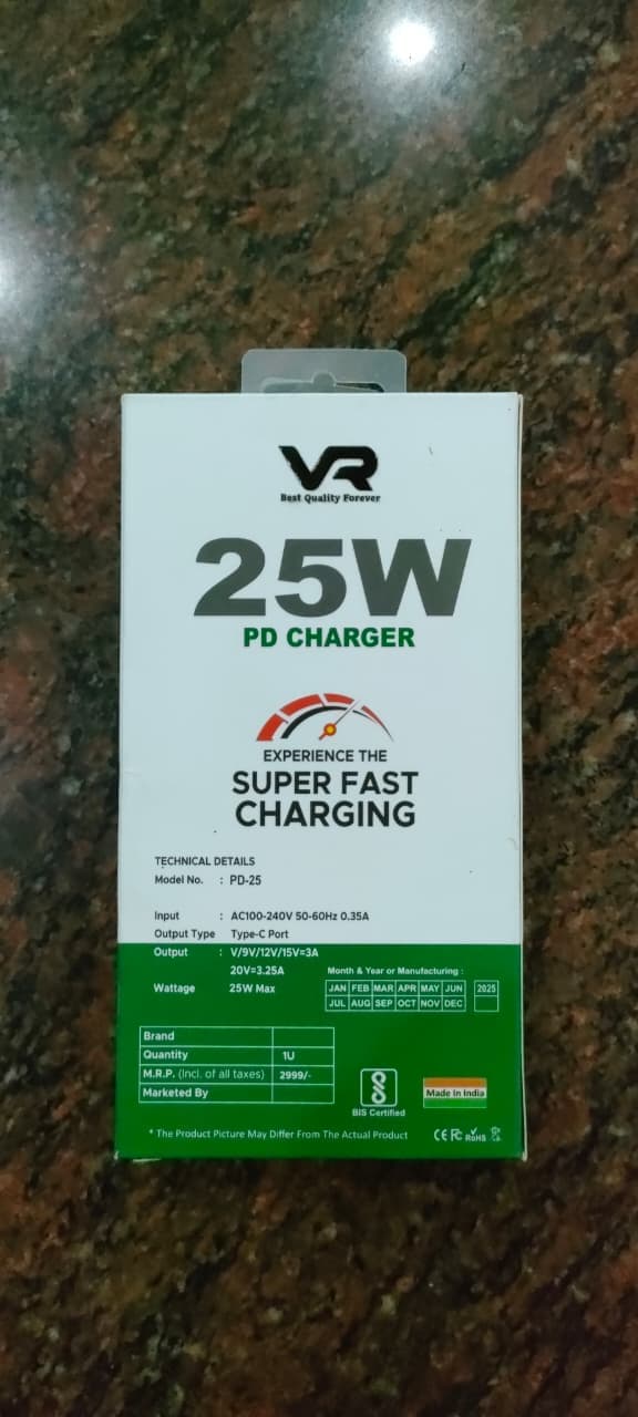 VR 25W PD Charger (Model No. PD-25)