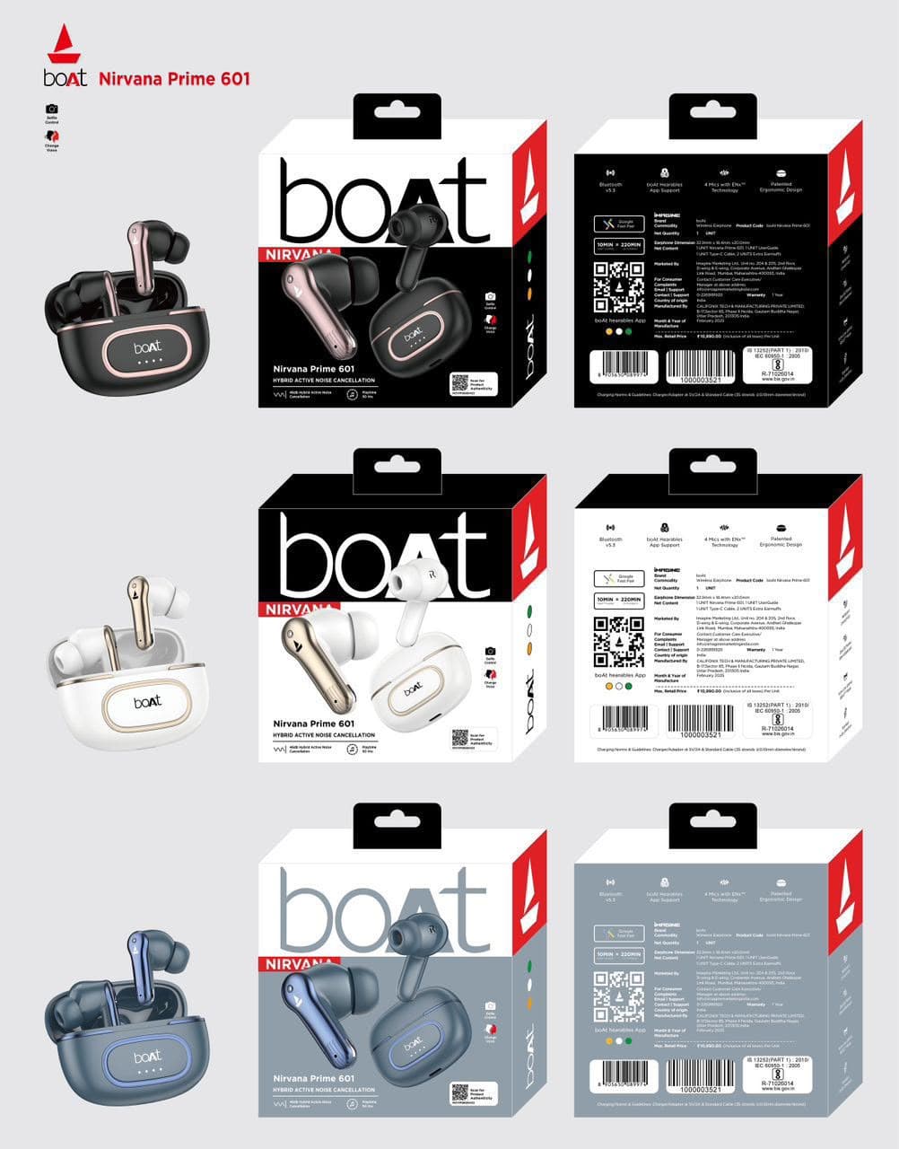 Boat Nirvana Prime 601 Wireless Earbuds