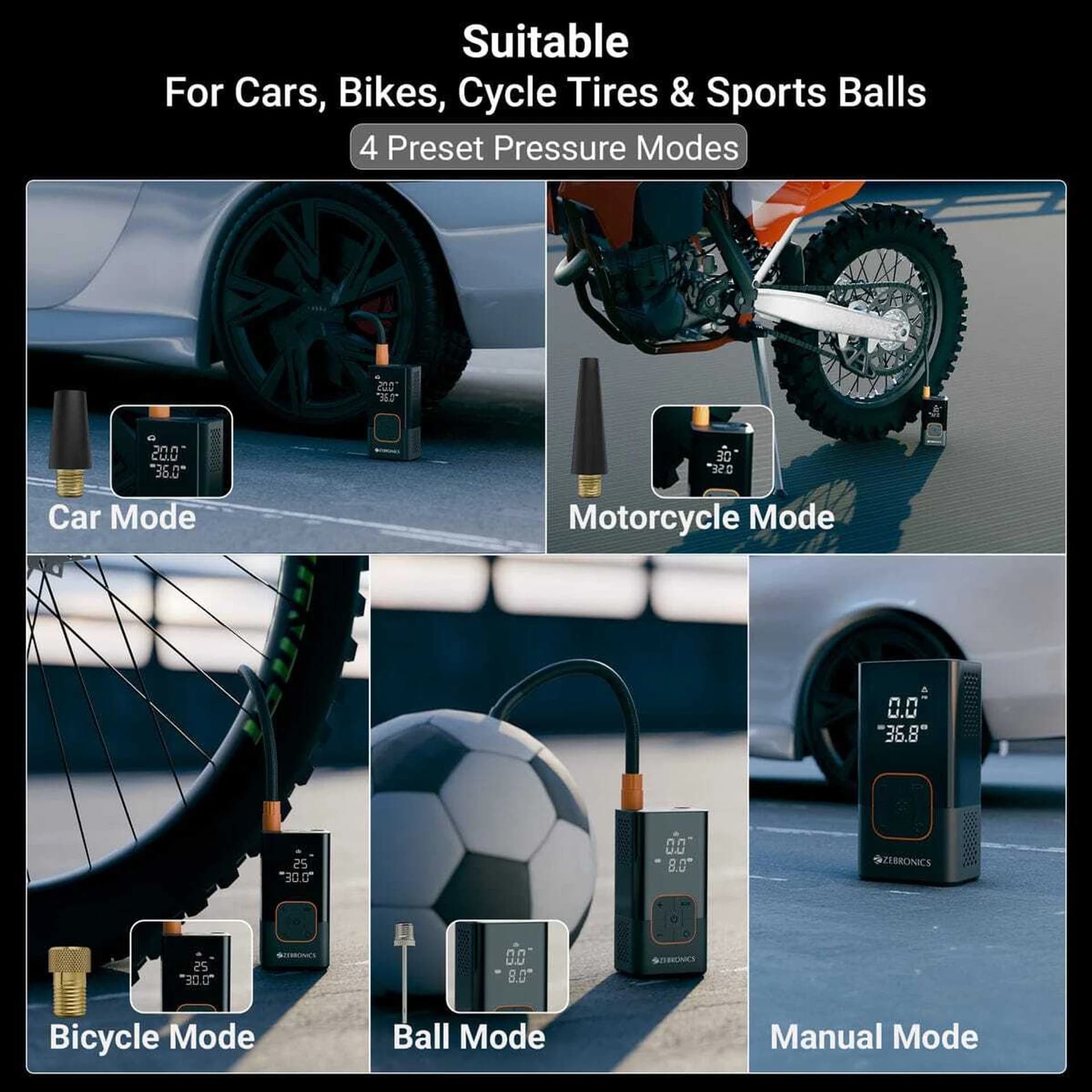 Zebronics ZEB-TIT14 Tire Inflator image 2