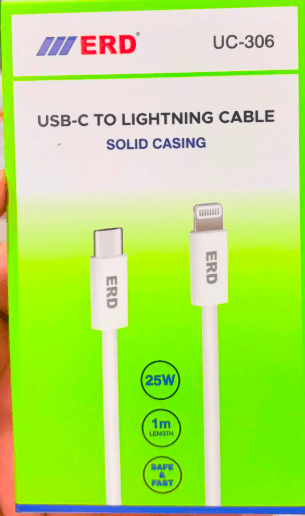 ERD UC-306 USB-C To Lightning Solid Casing Data Cable image 1