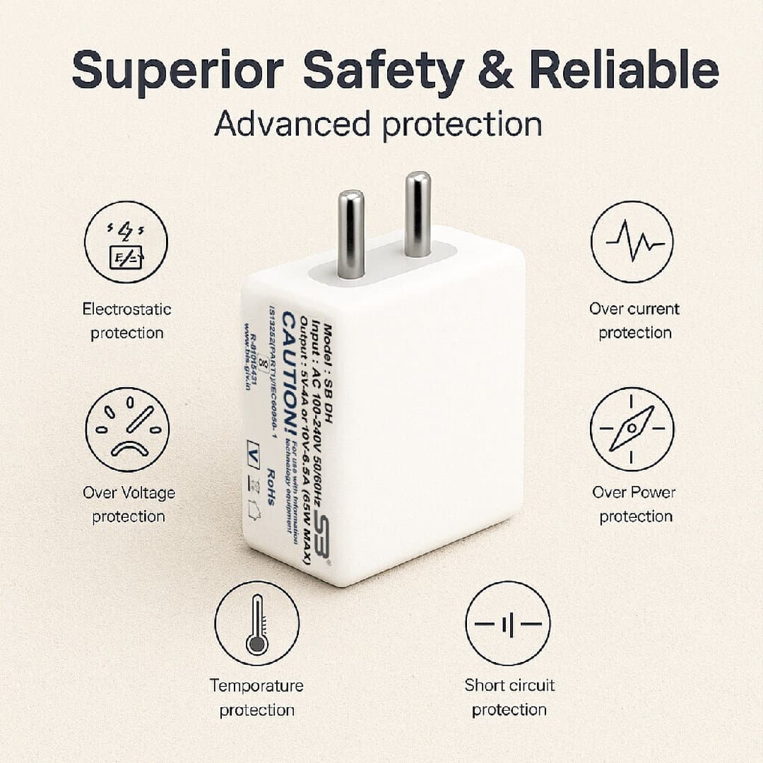 65W Supercharge Charger for Mobile with Detachable Cable image 2