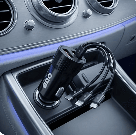 OUD Car Charger With 3-in-1 Multi-Charging Cable