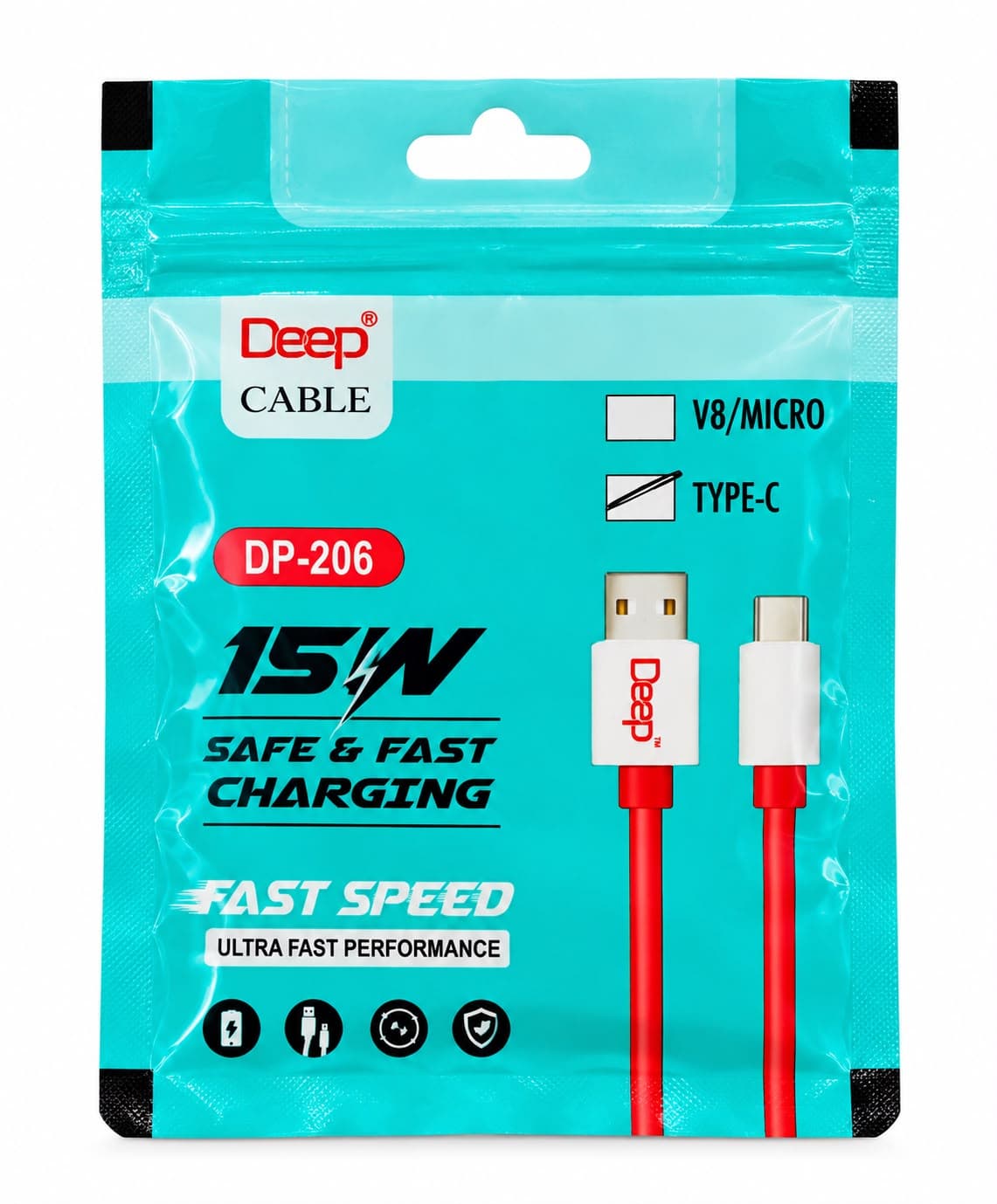 Deep DP-206 15W Fast Charging V8/Micro USB Cable