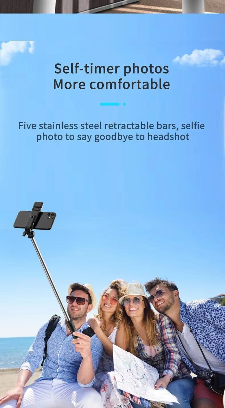 R1S Mobile Phone Bluetooth Selfie Stick image 1