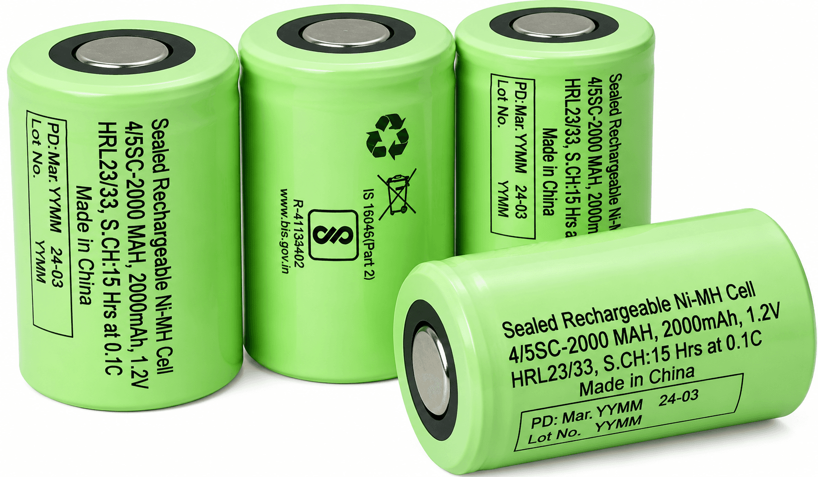 Ni MH Rechargeable Battery 4/5SC 2000mAh 1.2V