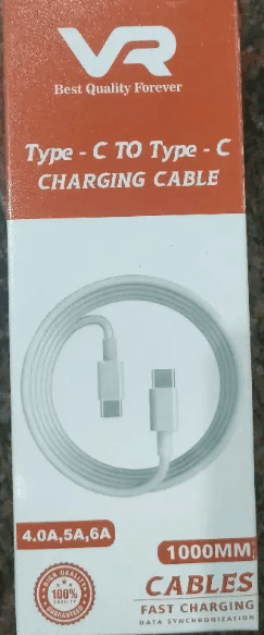 VR Type C To Type C Fast Charging Cable