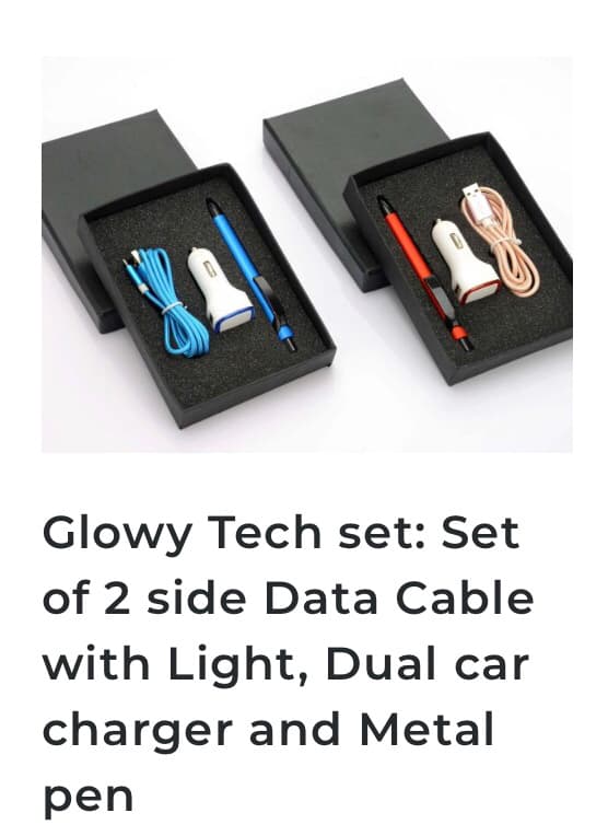 Glowy Tech USB Car Charger Set image 1