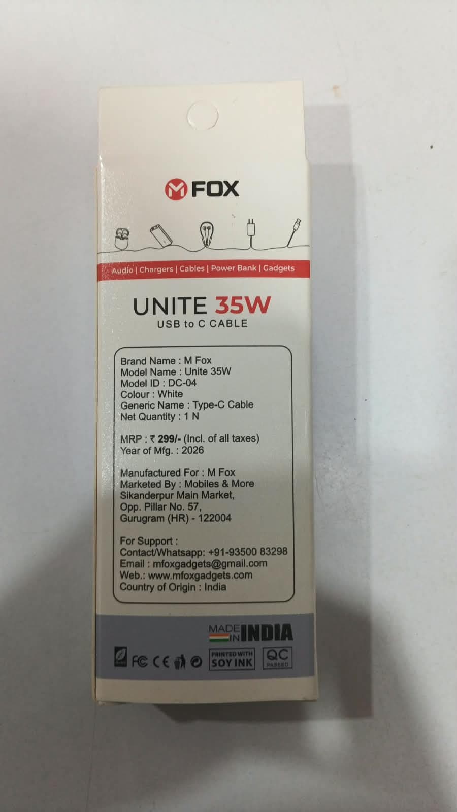 M Fox Unite 35W USB To Type-C Cable image 2