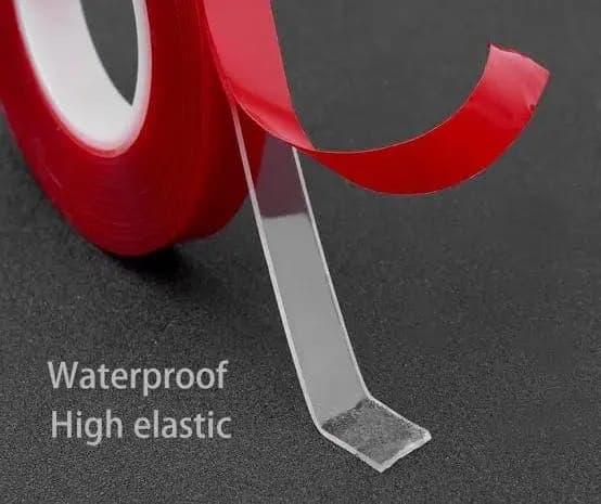 10mm Red Adhesive Double Sided Transparent Tape