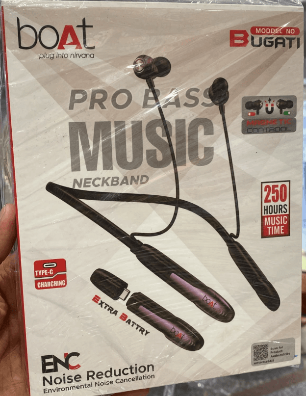 Boat Bugatti Pro Bass Music Wireless Neckband