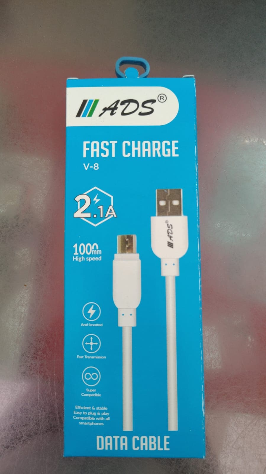 ADS V-8 2.1A Fast Charge Data Cable (10 Pic Packing ) image 2