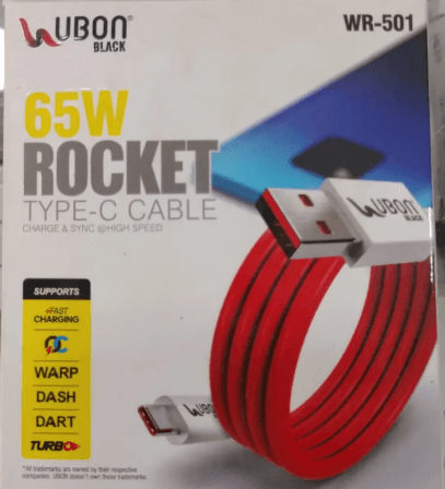 Ubon WR-501 65W Rocket Type-C Charging Cable