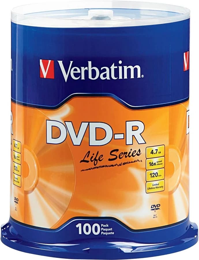 Verbatim DVD R 4.7GB 16X 100Pack Spindle image 1