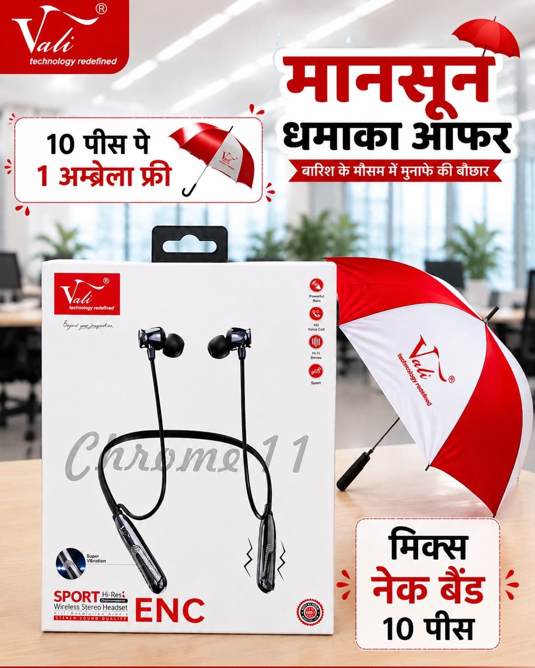 Vali Chrome 11 ENC Wireless Neckband