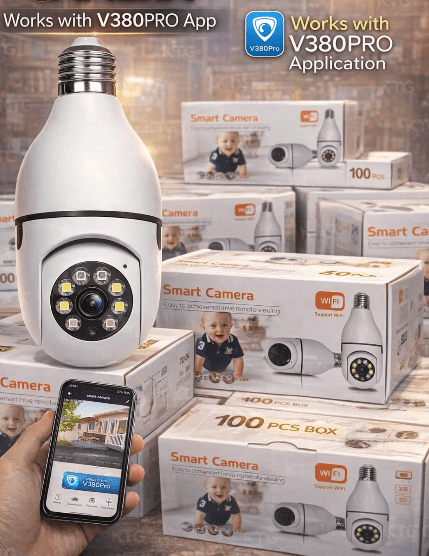 M1 WiFi Bulb Camera (V380 Pro, 1080P HD)