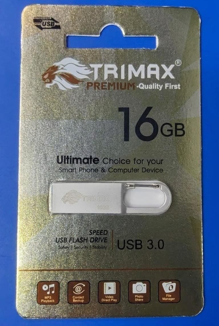 Trimax Premium Quality 16GB USB 3.0 Metal Pen Drive image 1
