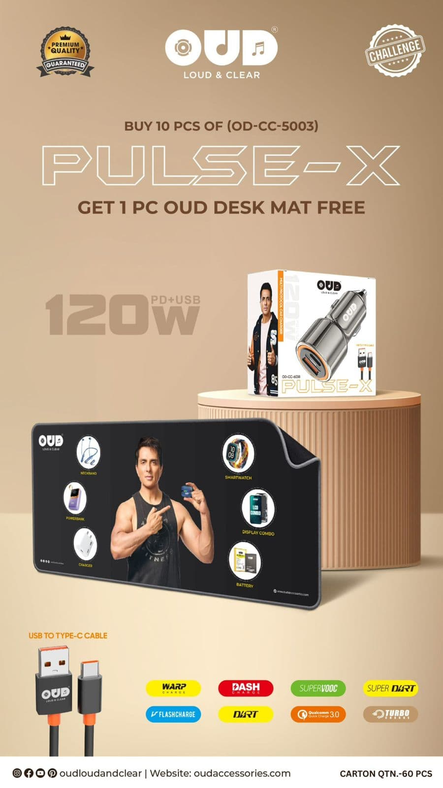 OUD Pulse-X 120W Car Charger image 1