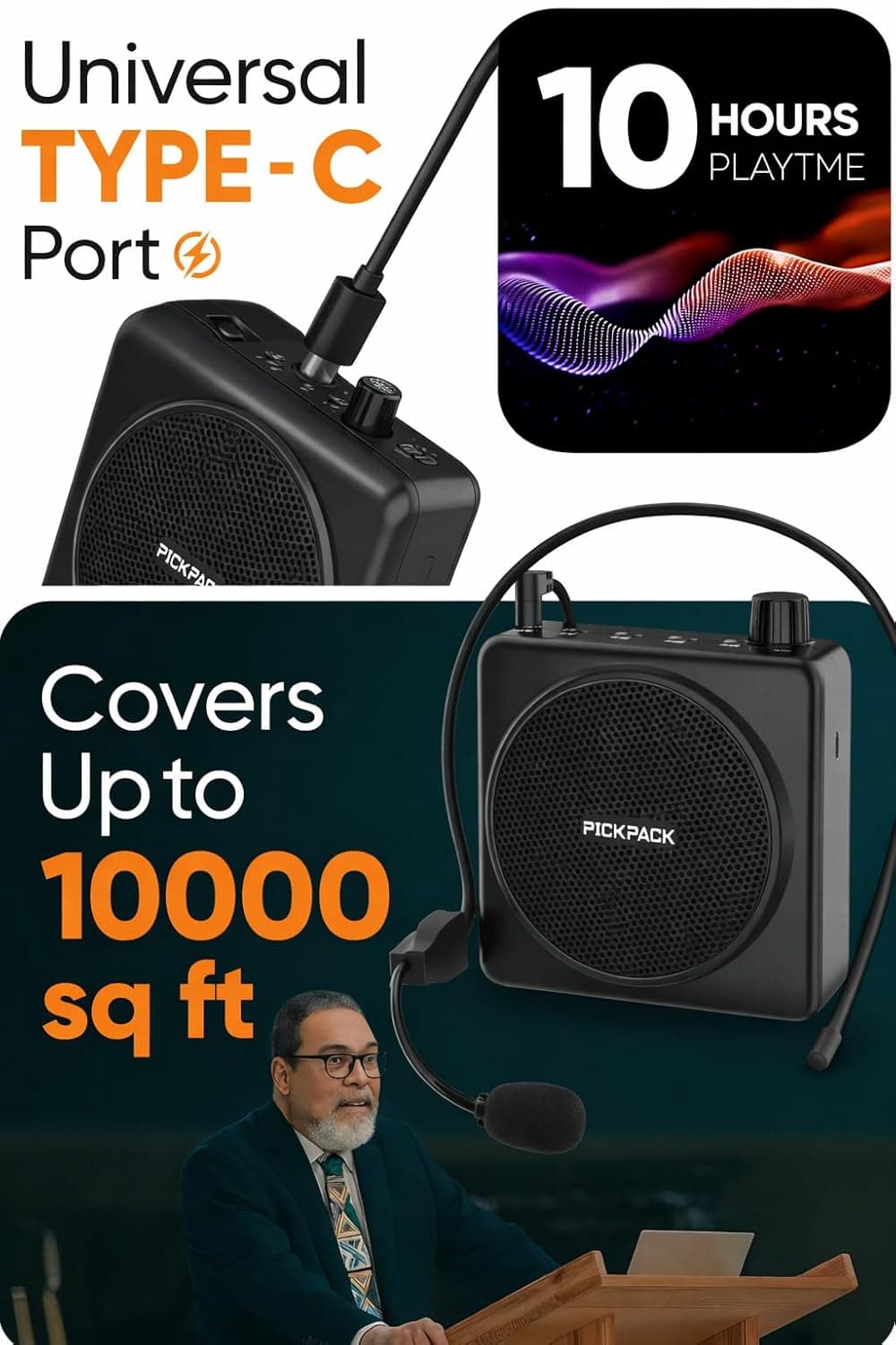 PICK PACK PP BT825 Voice Amplifier/Voice Recorder / Wireless Speaker image 4