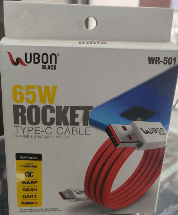 Ubon WR-501 Rocket Series 65W Type-C Fast Charging Cable