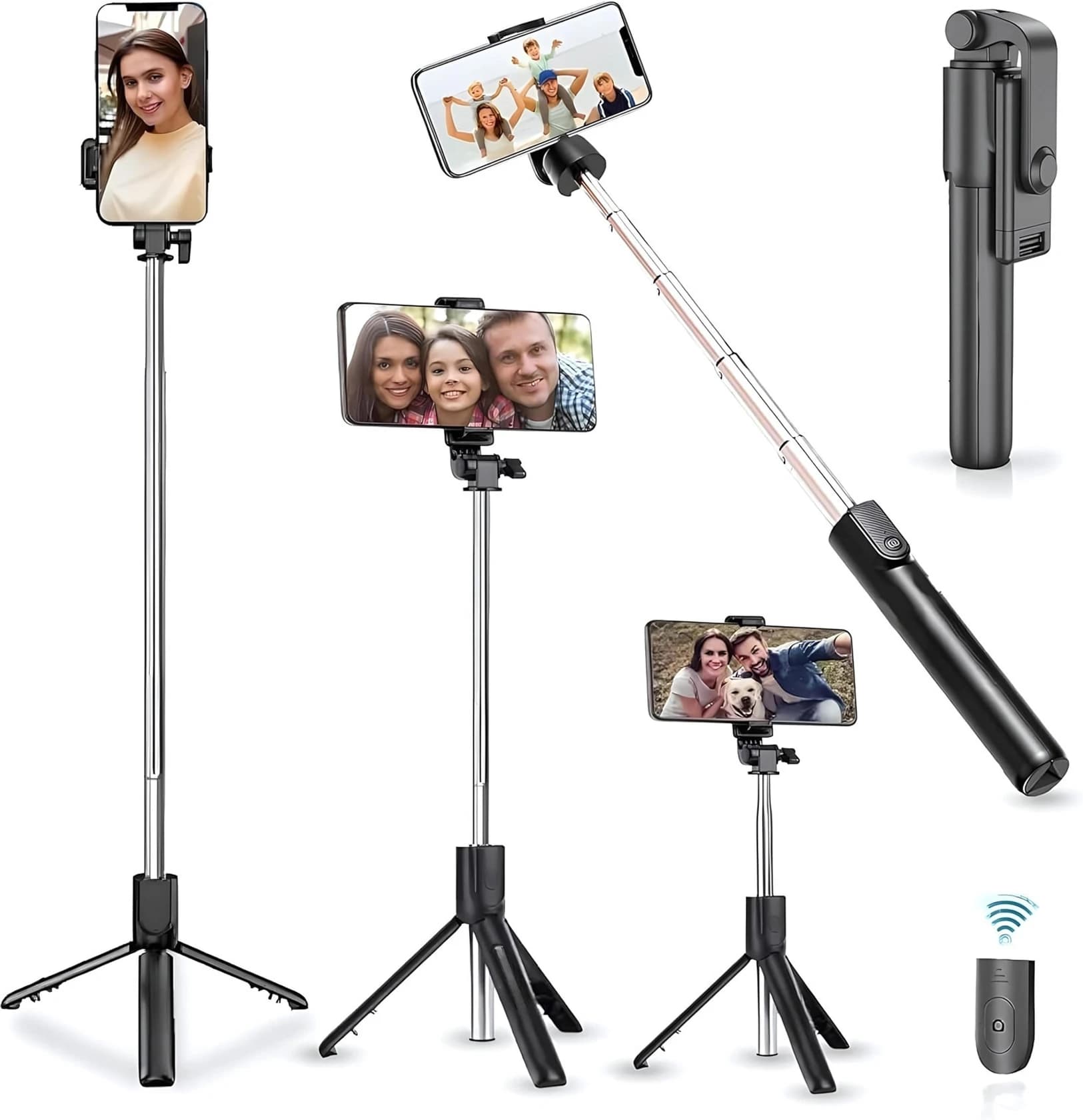 Black R1s Selfi stick best quality, ABS Plastic, Mobile image 1