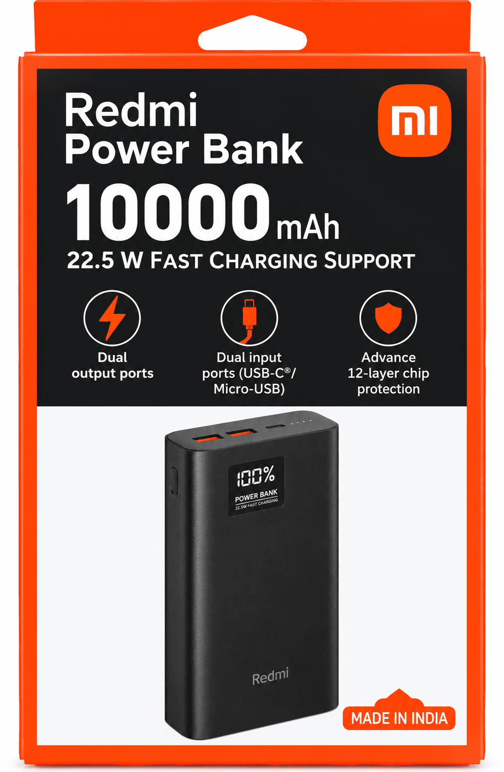 Redmi Power Bank 10000mAh 22.5W Fast Charging