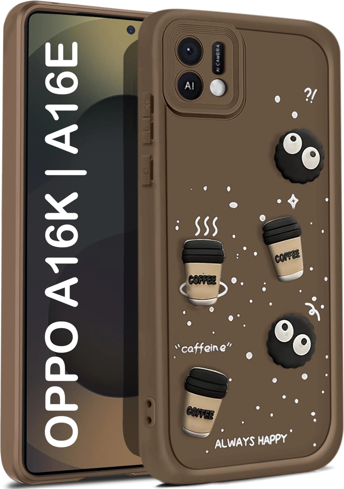 Cute Fun Cartoon 3D Back Cover for OPPO A16K / OPPO A16E image 1