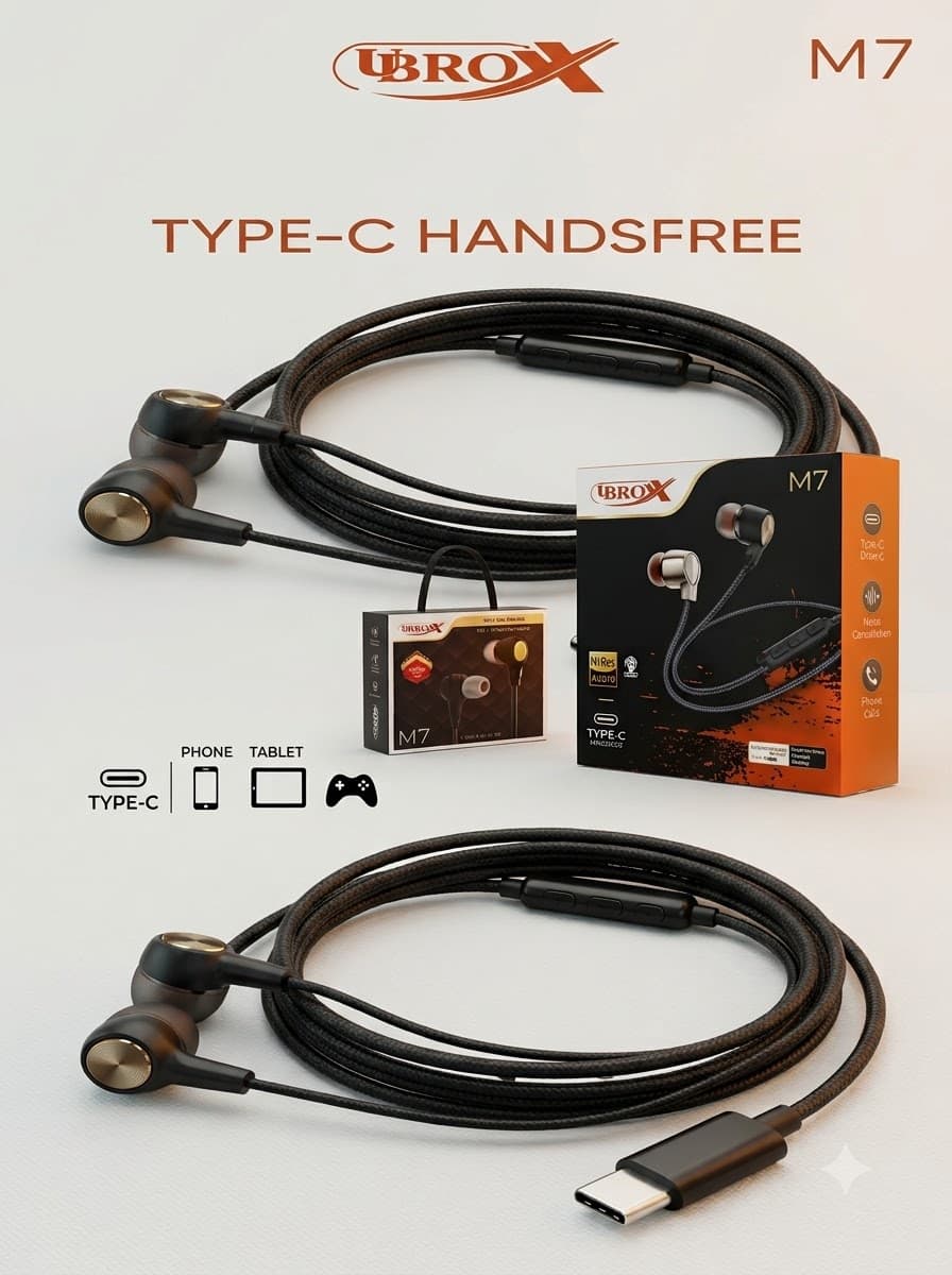 UBROX M7 Type-C Handsfree Wired Earphones