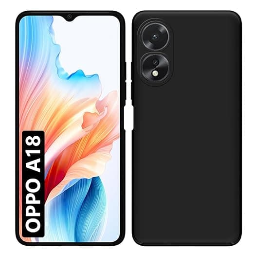 Fashionury Liquid Silicon Back Cover for Oppo A18 image 1