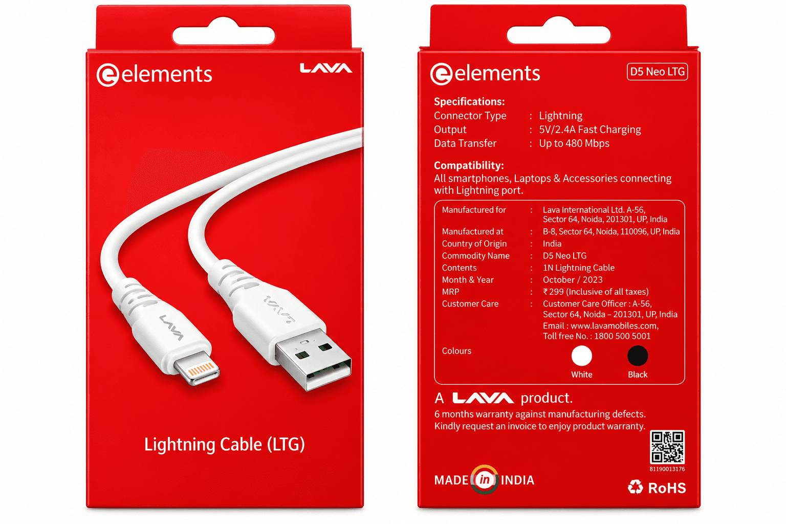 Lava Elements Lightning Cable (LTG)