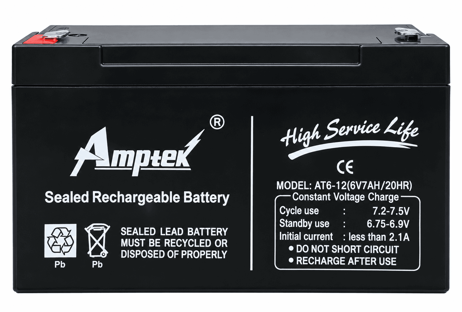 6V 2.8Ah SLA Rechargeable Battery.